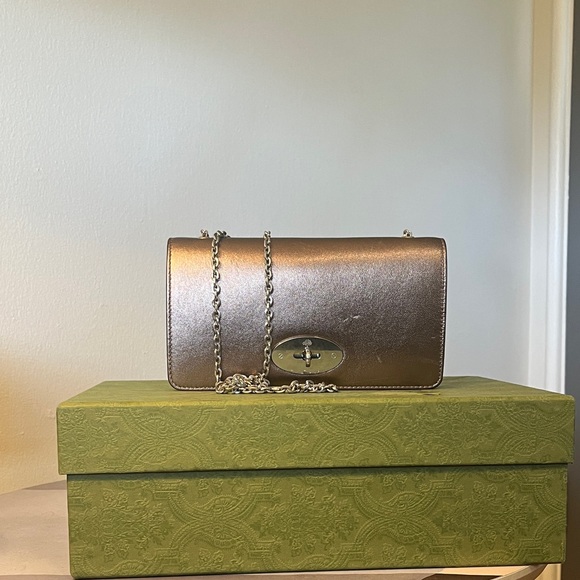 Metallic Silver / Bronze Bayswater Clutch Wallet on Chain - Picture 1 of 12